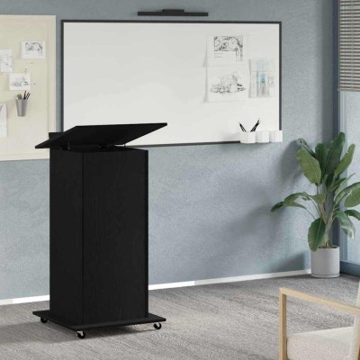 vidaXL Podium cu sertar Stejar negru 55 x 55 x 107 cm Lemn compozit foto