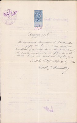 HST A2285 Angajament militar ofițer Pitești 1921 personalitate foto