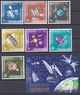DB1 Cosmos 1964 Sharjah 7 v. + SS MNH foto