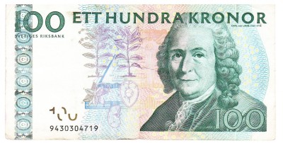 Suedia 100 Koroane Kronor 2010 P-65c Seria 9430304719 foto