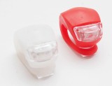 Set Lumini Bicicleta Silicon Alb + Rosu, 4 Functii, Licurici LED, Siguranta Maxima