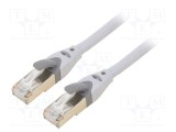Cabluri patch S/FTP 6a OFC PVC gri 0,5m VENTION, placare aurit, 8 fire
