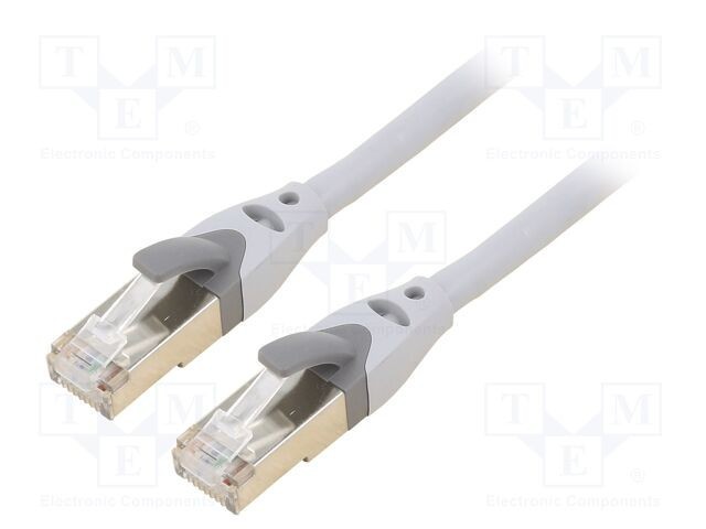 Cabluri patch S/FTP 6a OFC PVC gri 0,5m VENTION, placare aurit, 8 fire