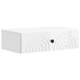 vidaXL Masă laterală montată pe perete Alb foarte lucios 898149