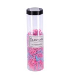 Set 600 bucati elastice de par, roz-albastru deschis, pastel, cu cutie de depozitare din plastic, Oem