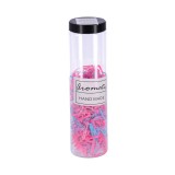 Set 600 bucati elastice de par, roz-albastru deschis, pastel, cu cutie de depozitare din plastic