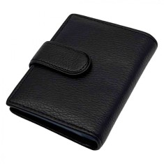 Port card barbati din piele naturala Negru / Gri