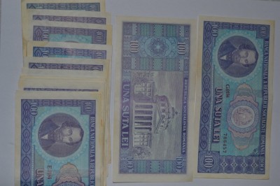Bancnote 100 lei 1966 Nicolae Balcescu. foto