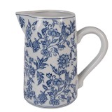 Cumpara ieftin Carafa decorativa ceramica alba albastra 21x13x21 cm
