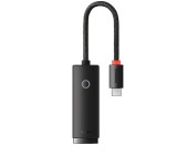 ADAPTOR RETEA Baseus Lite, USB Type-C to RJ-45 Gigabit LAN, LED, negru &quot;WKQX000301&quot; (timbru verde 0.18 lei) - 6932172606114