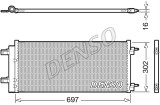 Condensator climatizare AC Denso, OPEL ASTRA K, 06.2015-2022 benzina; diesel, aluminiu/ aluminiu brazat, 695 (660)x300x16 mm, cu uscator si filtru in