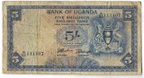Bancnota 5 shillings 1966 - Uganda