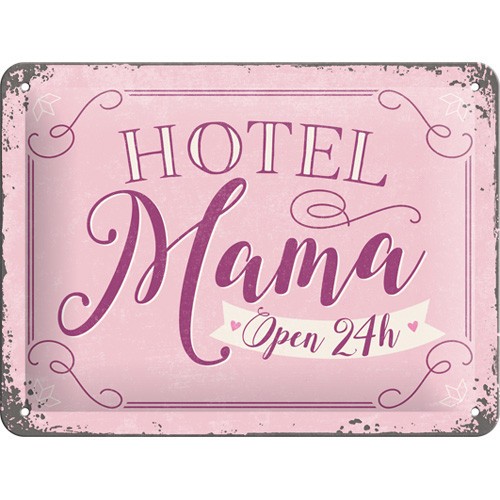 Placa metalica - Hotel Mama - 15x20 cm