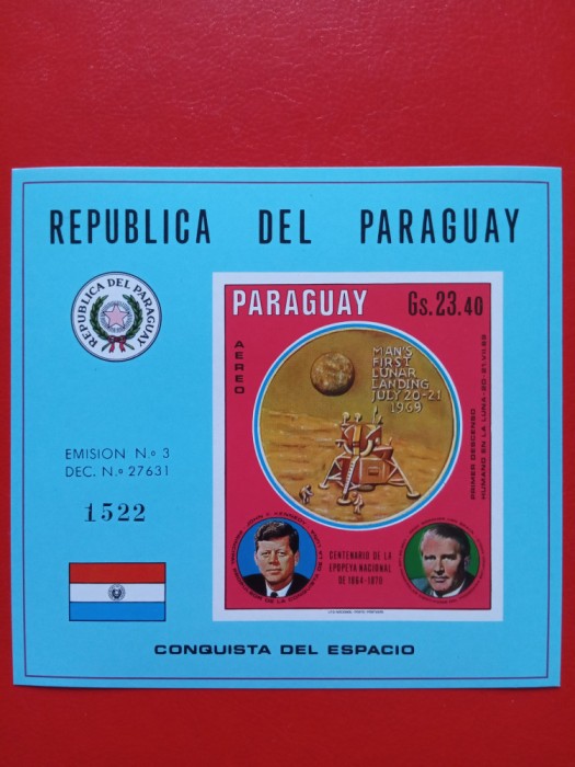 PARAGUAY, SPACE - COLIȚĂ MNH IMPERF.