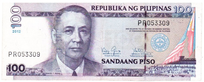 Filipine 100 Piso 2012 Seria PR053309