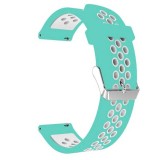 Curea silicon, compatibila Samsung Galaxy Watch 5 Pro, telescoape Quick Release, Teal White, Very Dream