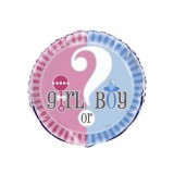 Balon Folie Rotund &quot; Girl or Boy&quot; - 45x45 cm