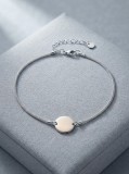 Cumpara ieftin Bratara din Argint 925 cu Banut pentru Gravat, Model Minimalist Lucios (2.36g, 17+3cm)