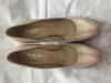 Pantofi de dama 39, piele, crem irizat, platforma 1 cm, noi, Piele naturala