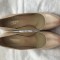 Pantofi de dama 39, piele, crem irizat, platforma 1 cm, noi