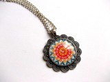 colier sticla cu mandala 32930