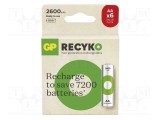 Acumul: Ni-MH AA 1,2V 2600mAh ReCyko blister Ready2Use 6buc., GP