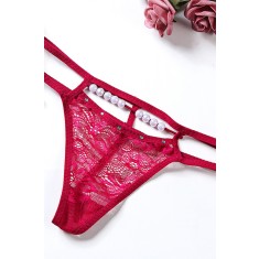 GS589-81 Chilot sexi din benzi elastice cu strasuri si plasa cu model
