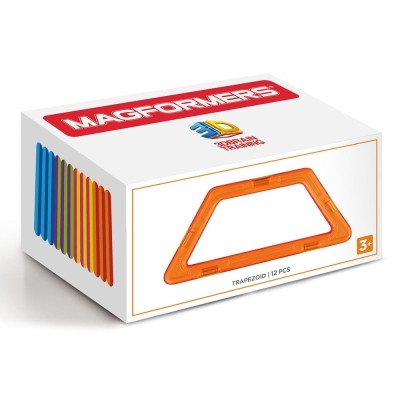 Joc magnetic de constructie Magformers Trapezoid Set - 12 piese in forma de trapez foto
