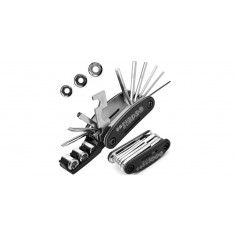 Kit de reparare bicicleta, multifunctional, 16 in 1, chei,imbus, surubelnite, levier, Negru