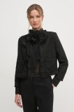 Dkny geaca femei, culoarea negru, de tranzitie, DJ4J6078