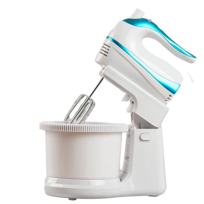 Mixer cu bol 2 in 1 Oliver Voltz, 500 W, 5 viteze + Turbo, 2 x 2 amestecatoare, Albastru