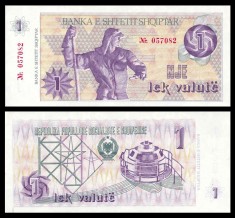 ALBANIA █ bancnota █ 1 Lek Valute █ 1992 █ P-48A █ UNC █ necirculata