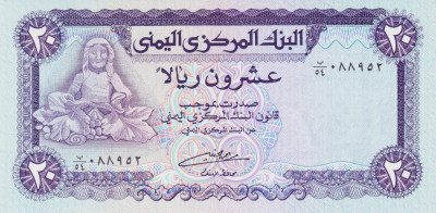 Bancnota Yemen 20 Riali (1986) - P19c UNC foto