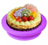Platou rotativ decorare tort, tampon silicon, 28 x 23 x 7cm, mov