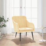 VidaXL Fotoliu, crem, 63x76x80 cm, catifea