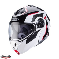Casca modulabila pentru scuter - motocicleta (flip-up) Caberg model Duke Evo Move M3 SV negru/alb/rosu lucios Pinlock ready &ndash; lentila Pinlock inclusa