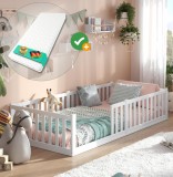 Pat pe podea pentru copii TITAN 80x160 cm cu saltea COZY din spumă rece