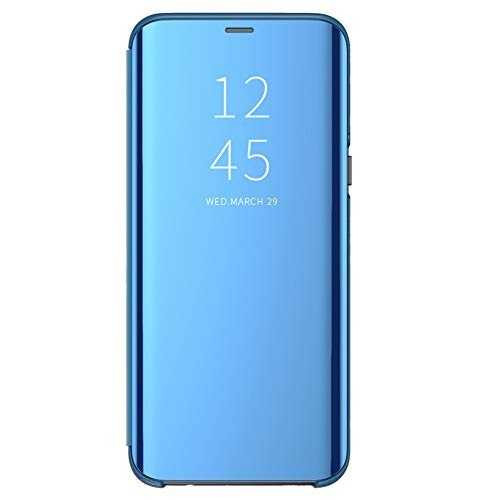 Husa Samsung Galaxy A42 5G Flip Oglinda Albastru Tip Carte Clear View