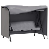 Outsunny Husă de Protecție balansoar de Grădină 3 Locuri p&acirc;nză impermeabilă dim. 2,05L x 1,24l x 1,64H m Poliester Gri | Aosom Romania