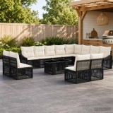 Cumpara ieftin Set de canapele pentru gradina 13 buc. Negru si Alb crem