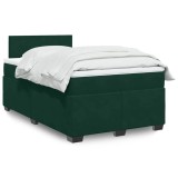 vidaXL Pat box spring cu saltea, verde &icirc;nchis, 120x190 cm, catifea 3286255