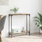vidaXL Masă de consolă cu raft Stejar Artizanal 75 x 22,5 x 75 cm 882194