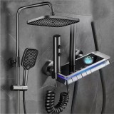 Coloana de dus din inox SUS304 gun grey cu 3 functii, OD3904