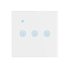 Intrerupator inteligent cu touch Open, Wi-Fi, fara nul, 3 canale, 10A, sticla securizata, Tuya, Smart Life, compatibil Amazon Alexa Google Assistant