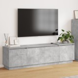 VidaXL Dulap TV cu LED Beton Gri 180x38x49 cm Lemn prelucrat