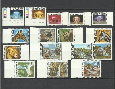 ZIMBABWE 1980 DEFINITIVE UZUALE ANIMALE SALBATICE CASCADE DIAMANTE foto