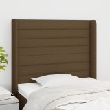 vidaXL Tăblie de pat cu aripioare maro &icirc;nchis 93x16x118/128 cm textil