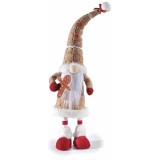 Figurina Mos Craciun textil multicolor 12x9x49 cm