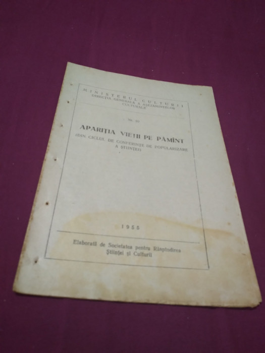 APARITIA VIETII PE PAMANT NR.10 /1955
