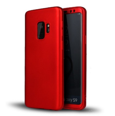 Husa FullBody Silicon MyStyle Red pentru Samsung Galaxy S9 acoperire completa 360 grade cu folie de protectie gratis foto